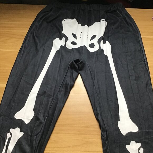 Women Costume Halloween Skeleton Pajama Size L Black - Picture 3 of 6